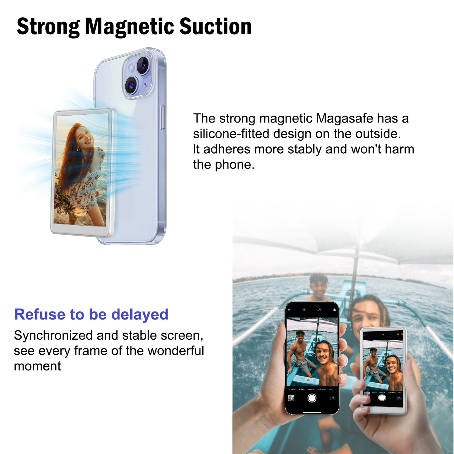 MOJOGEAR VS2 Selfie Vlog Monitor voor iPhone en Android - Wit - Overige producten