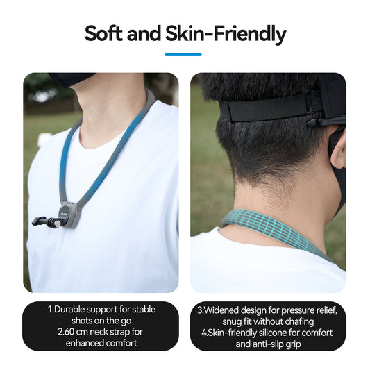 Telesin Neck Mount 360º Combo - GoPro & Smartphone - Grijs -