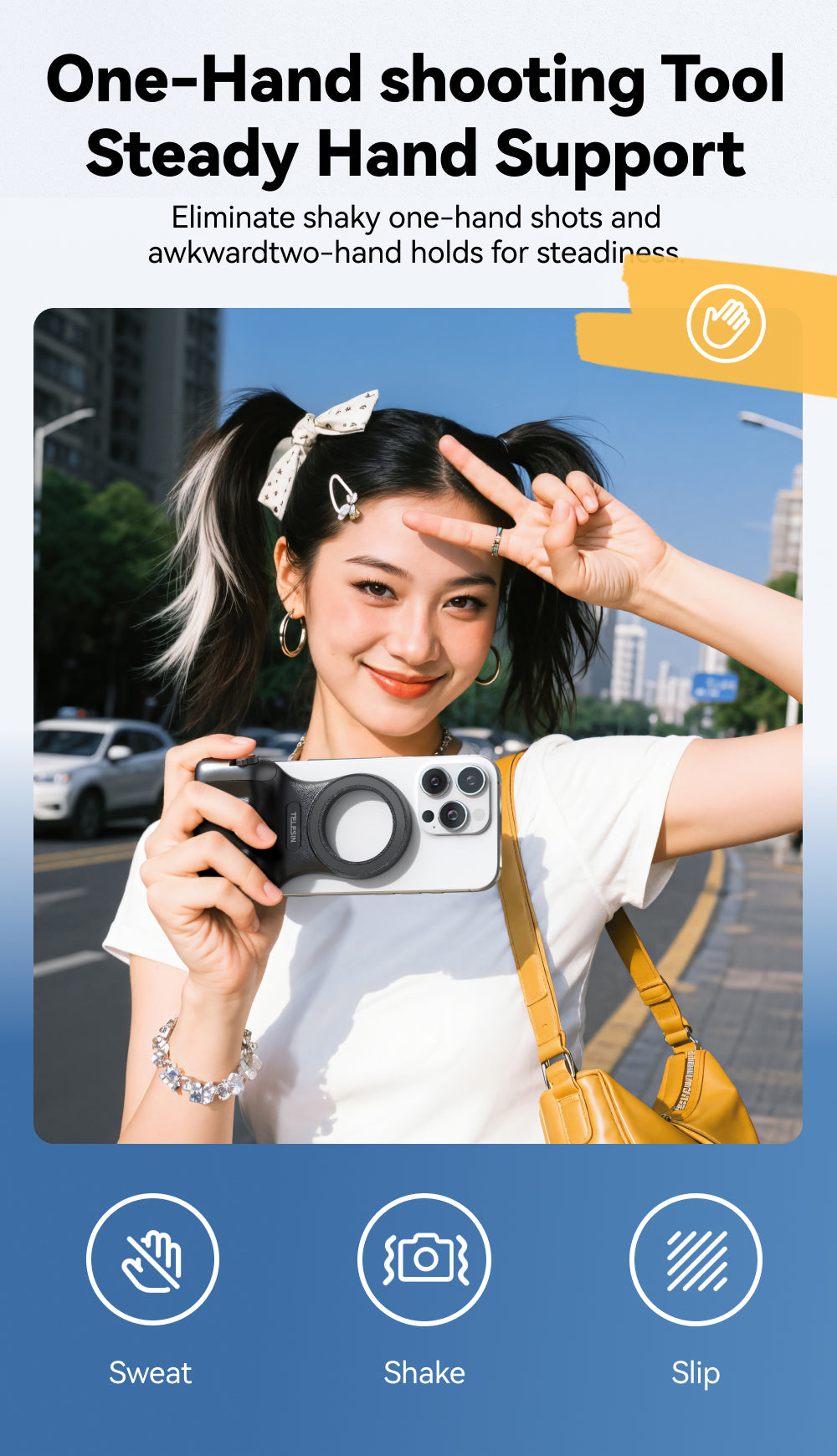 Telesin Fun Shot Magnetic Grip 2 magnetisch - Zwart - Handgrips