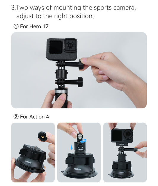 Telesin Magnetische Quick Release Adapter Set voor actioncam - GoPro Mounts