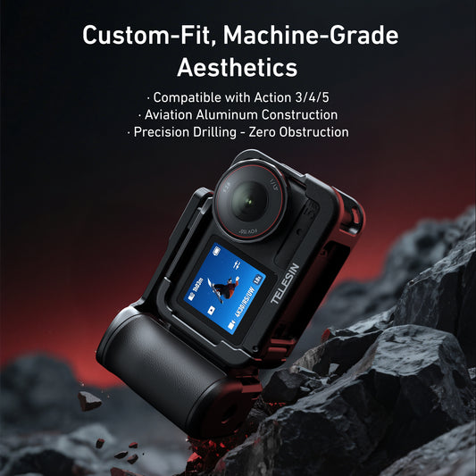 Telesin Street Photography Grip + Cage voor DJI Osmo Action 3/4/5 - GoPro Cases & behuizingen