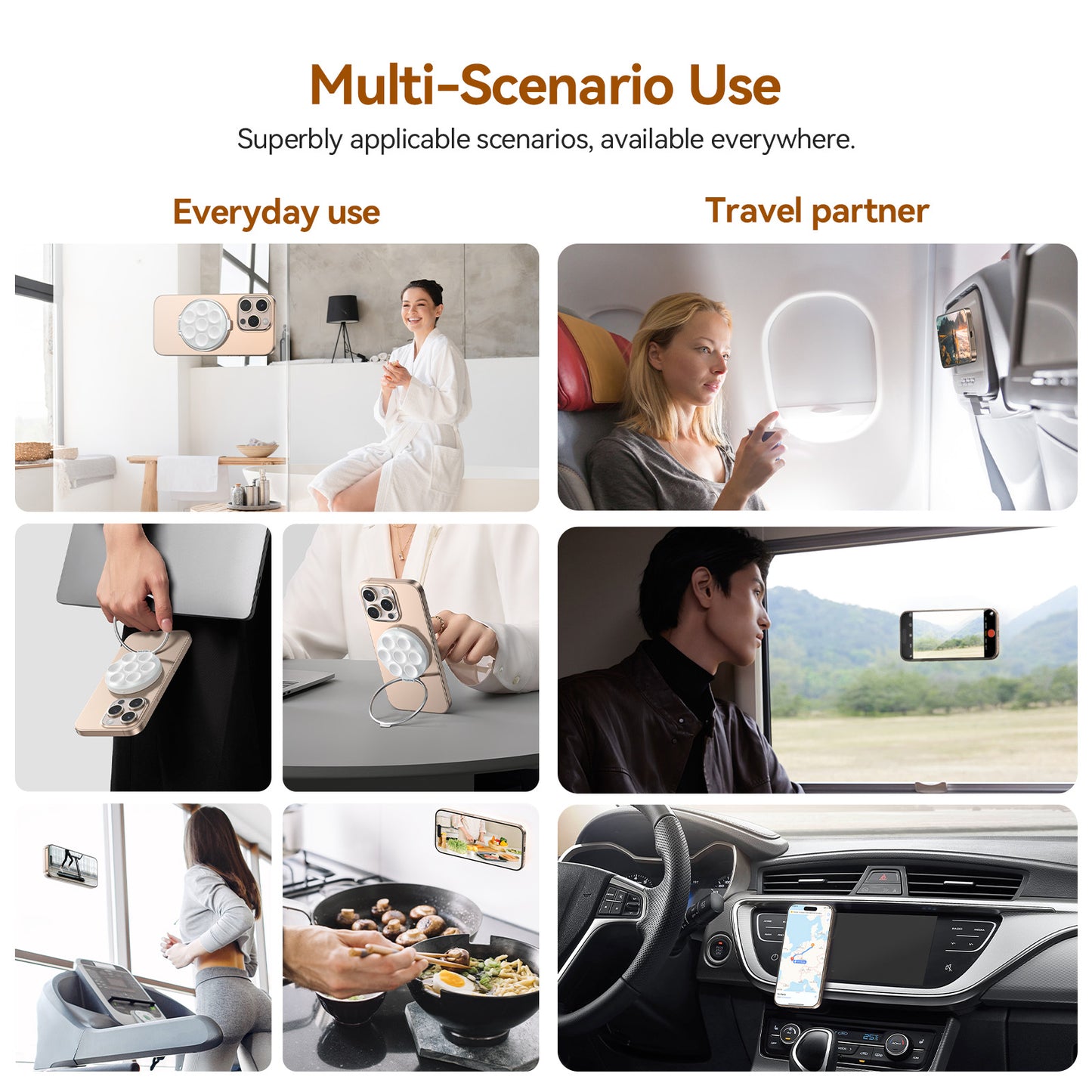 Telesin P3-SUS-01 Magnetische telefoonhouder met zuignapjes - Telefoonhouders