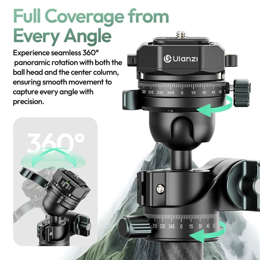 Ulanzi GlideGo JJ05 Photo Tripod Carbon met kantelbare arm - Grote statieven