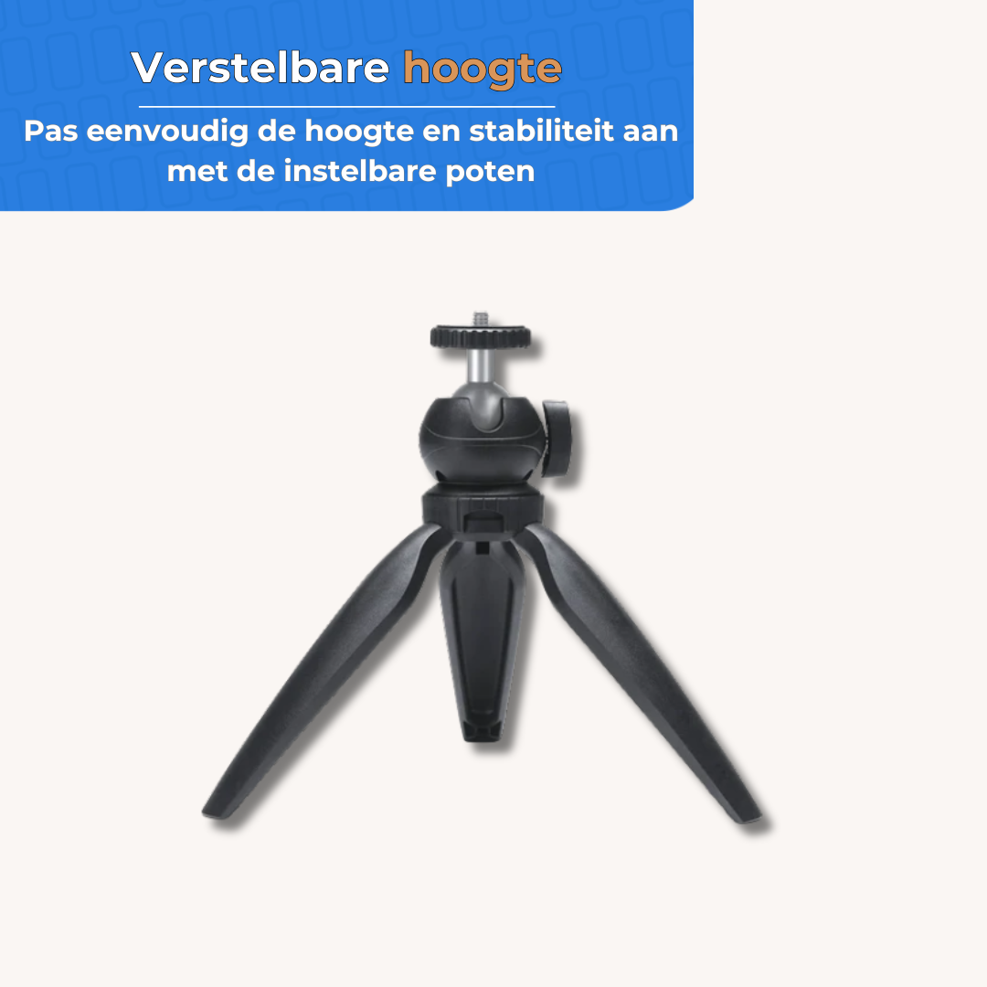 Kit mini trépied MOJOGEAR pour vlogs : trépied de table et support magnétique pour téléphone