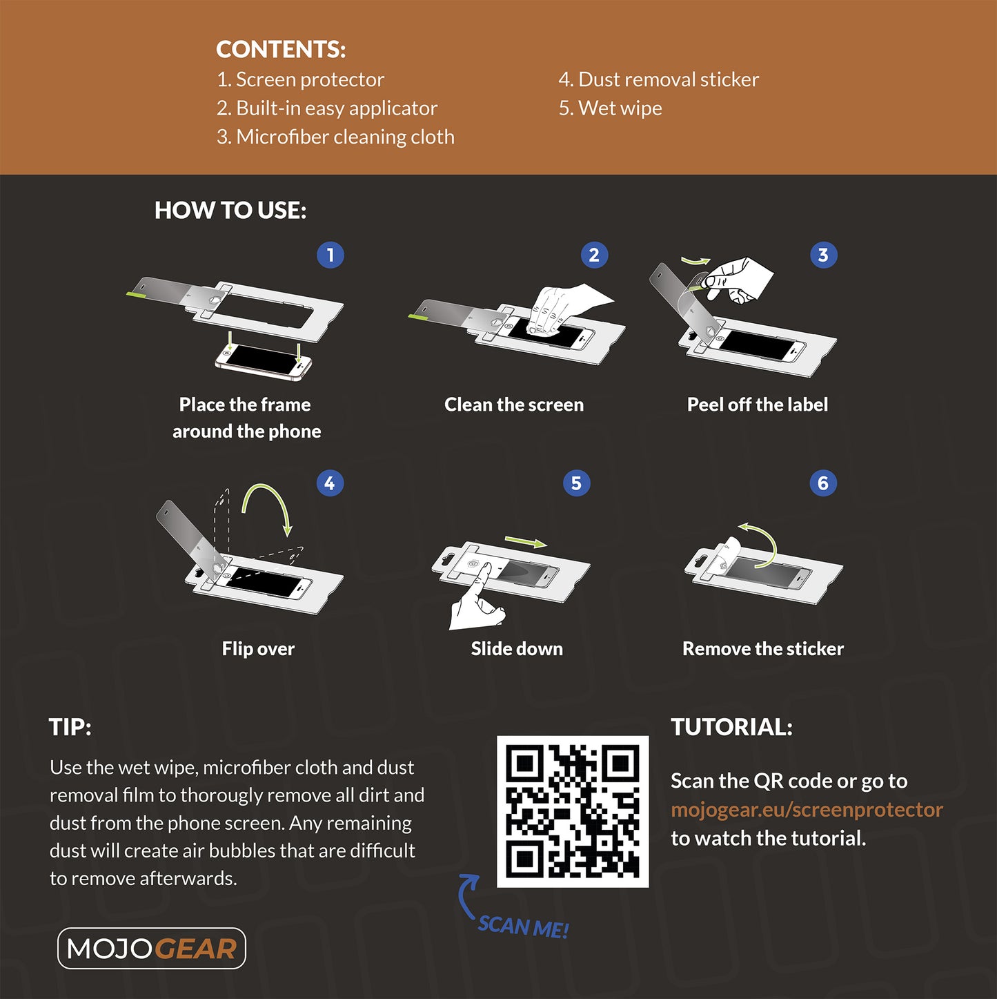 MOJOGEAR Screenprotector met Montageframe voor iPhone - Extra sterk beschermglas - Screen protectors