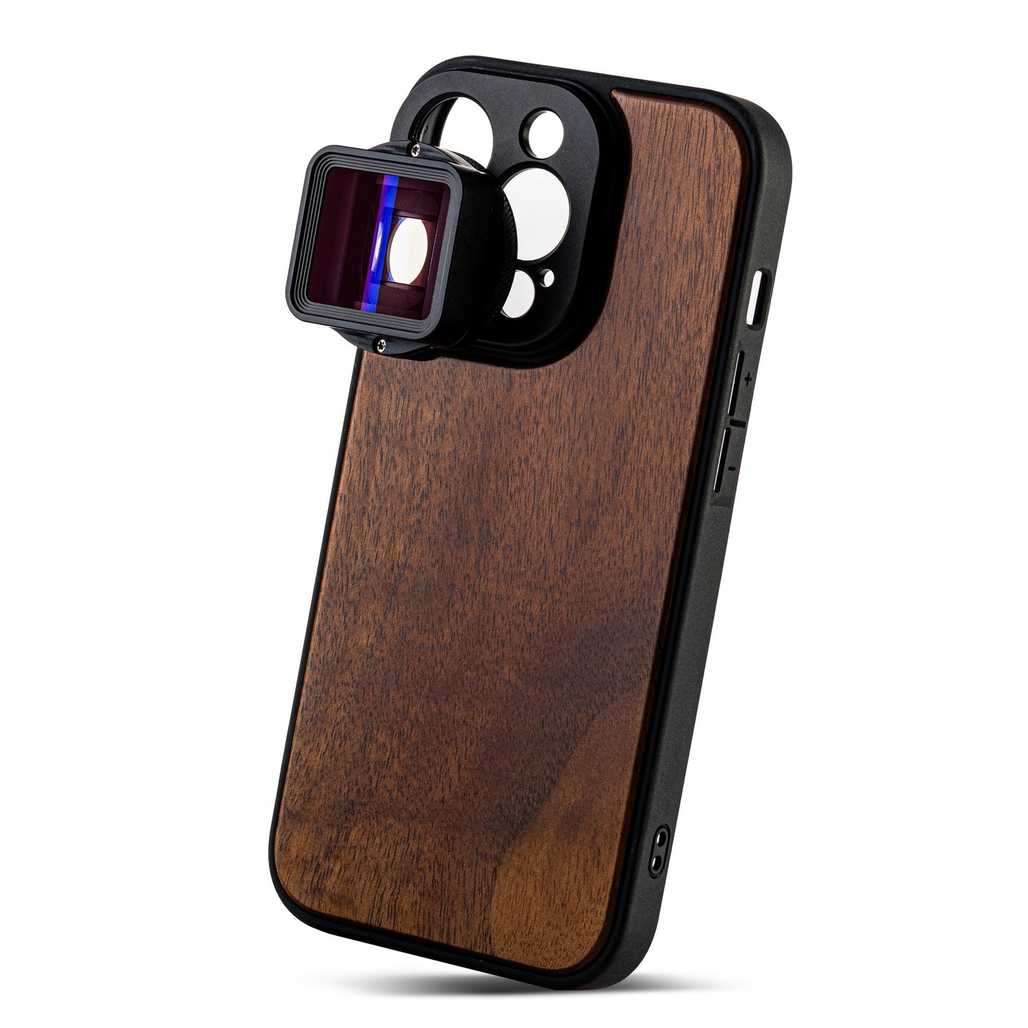 MOJOGEAR 17mm lens case voor iPhone 13 en 14 - Echt Hout - Beschermhoezen