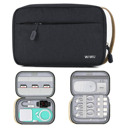 WiWu Cozy opbergtas - organizer voor elektronica & kabels - Medium - Zwart - Tassen