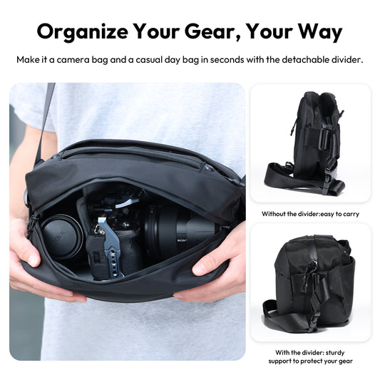 Ulanzi PB038 Sling Reistas V2 met divider - 10 liter - Cameratassen