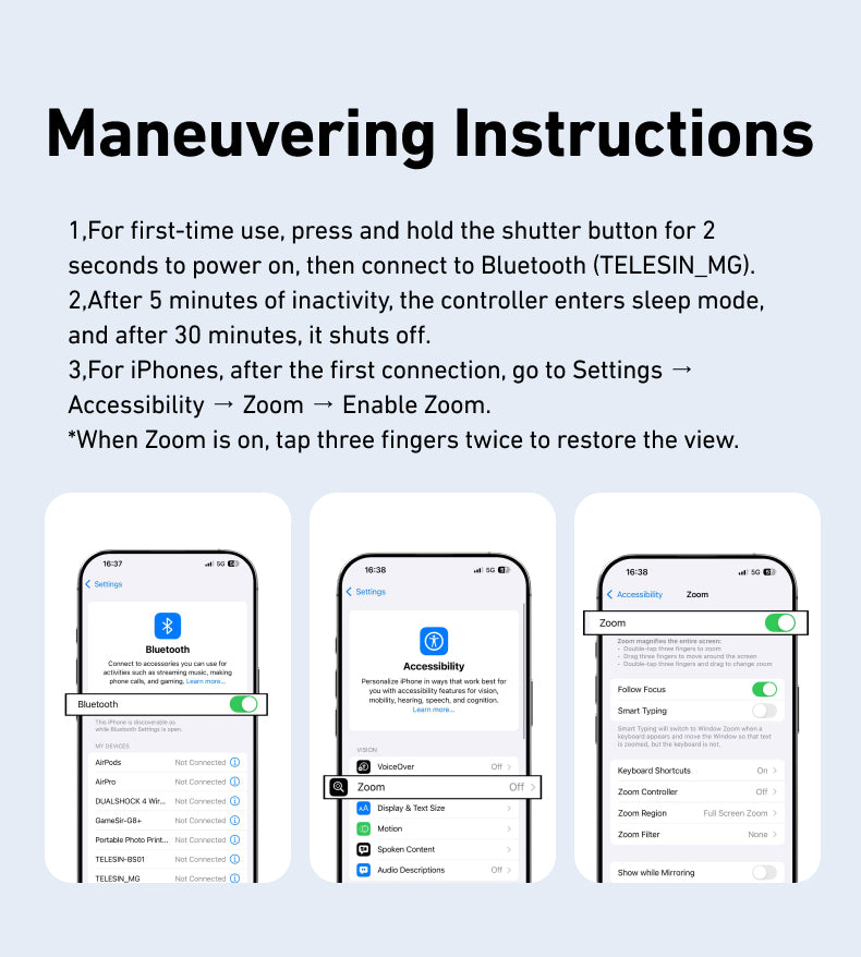 Telesin Fun Shot Magnetic Grip 2 magnetisch - Wit - Handgrips