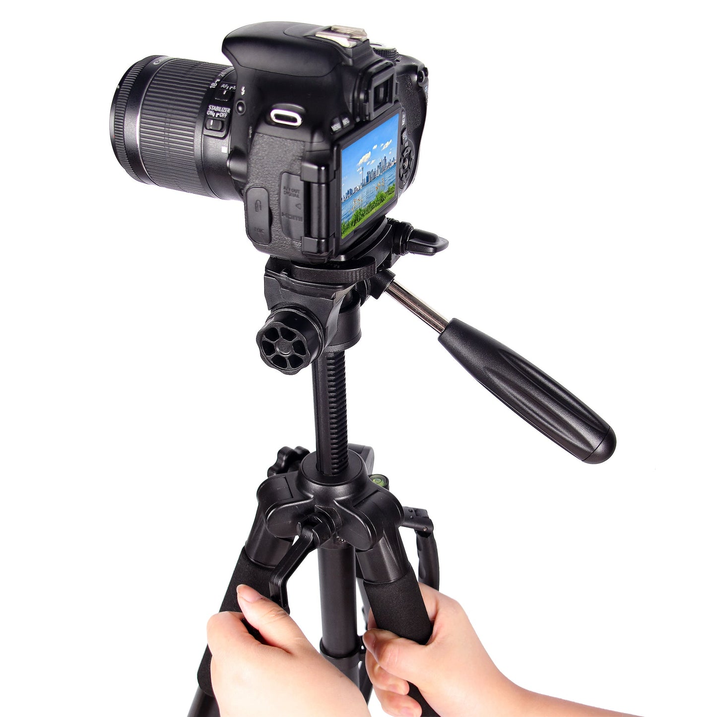 MOJOGEAR 140cm Camera en Telefoon Statief met Premium Telefoonhouder - Grote statieven