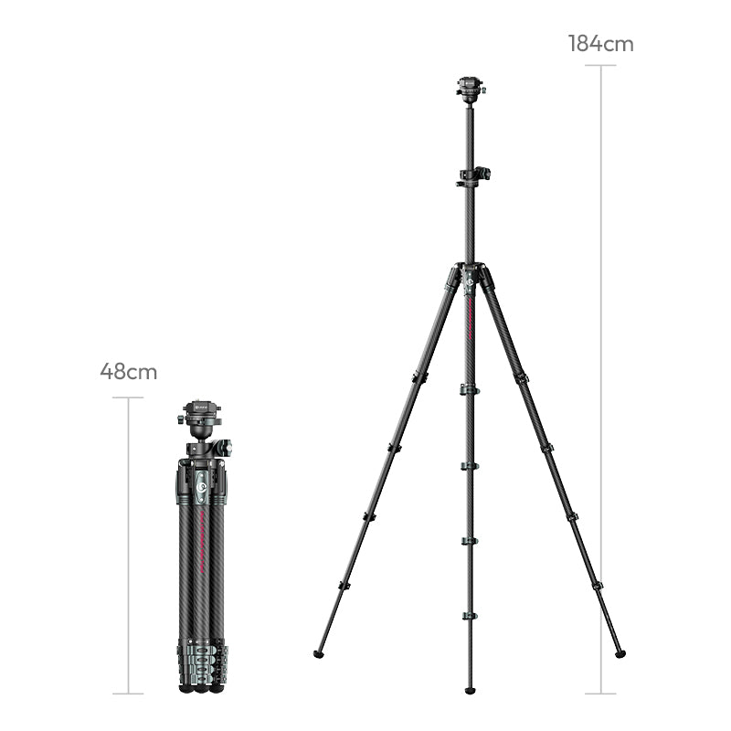 Ulanzi GlideGo JJ05 Photo Tripod Carbon met kantelbare arm - Grote statieven