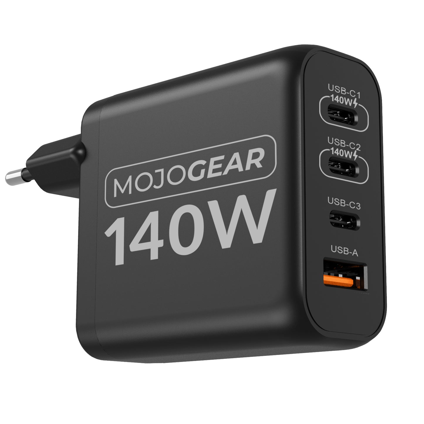 MOJOGEAR CHARGE+ 140 Watt oplader met USB naar USB-C kabel 1,5 meter - Opladers