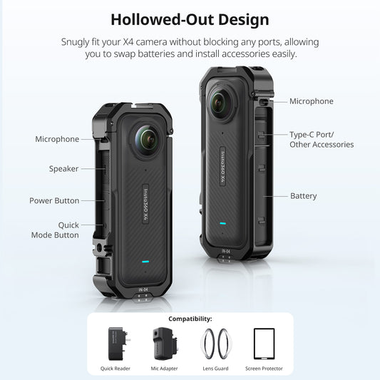 Ulanzi IN-04 Camera Cage Metaal voor Insta360 X4 - Camera cages