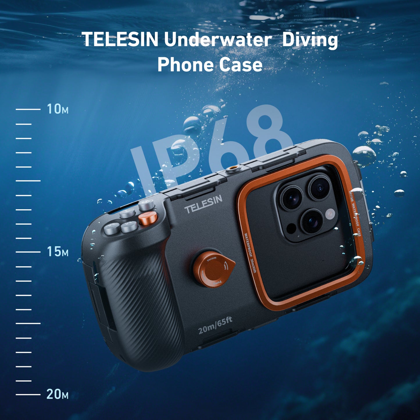Telesin Smartphone Duik Case met knoppen en vacuümpomp - Overige producten