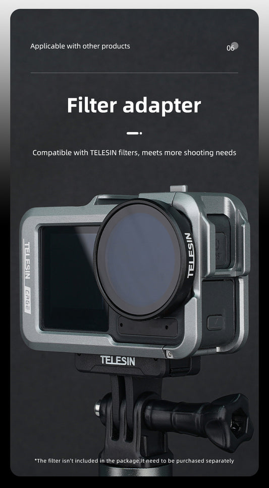 Telesin Metalen cage voor DJI Osmo Action 3/4 - GoPro Cases & behuizingen