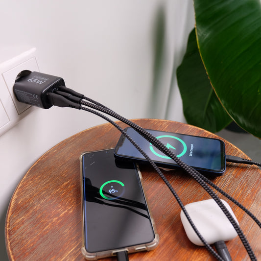 MOJOGEAR CHARGE+ 65W oplader met 3 poorten USB/USB-C - Opladers
