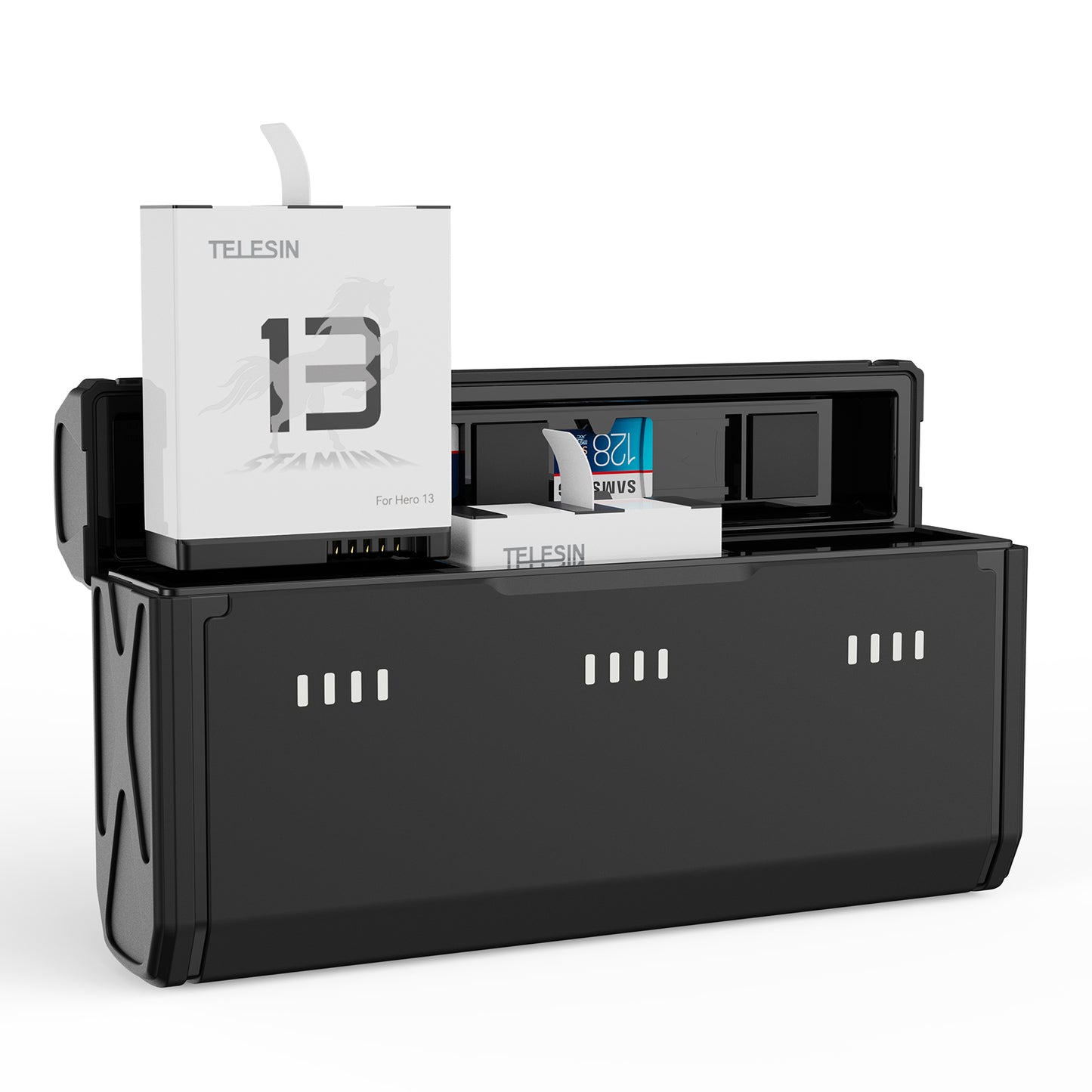 Étui de chargement triple Telesin Pocket avec 2 batteries - pour GoPro 13
