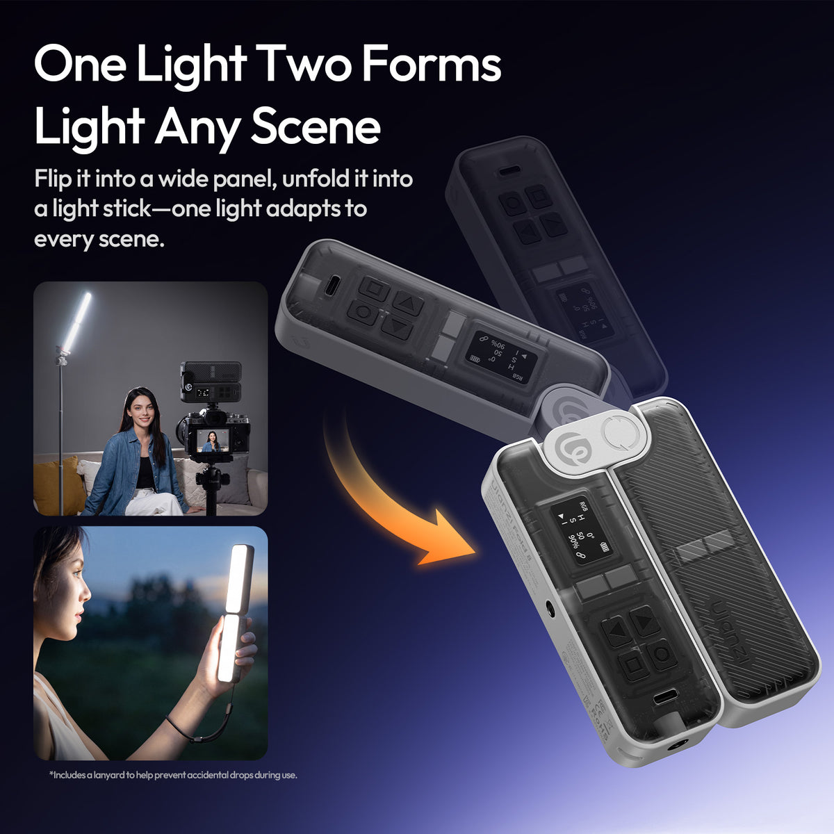 Lampe de poche pliable Ulanzi FOLD8 RGB