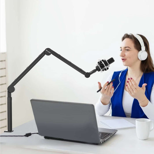 VIJIM LS24 Microfoonarm met tafelklem en kabelgeleiding - Vaste statieven