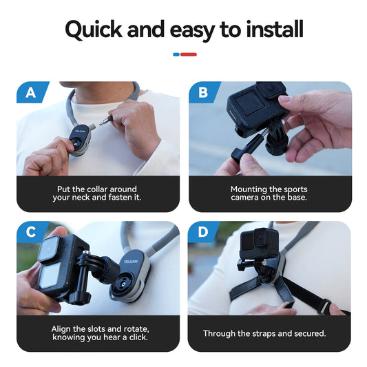 Telesin Neck Mount Quick Release voor GoPro/actioncam - GoPro Mounts