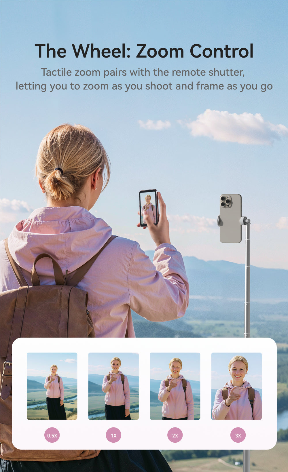 Moniteur magnétique Telesin pour selfies et vlogs 4 pouces - Champagne