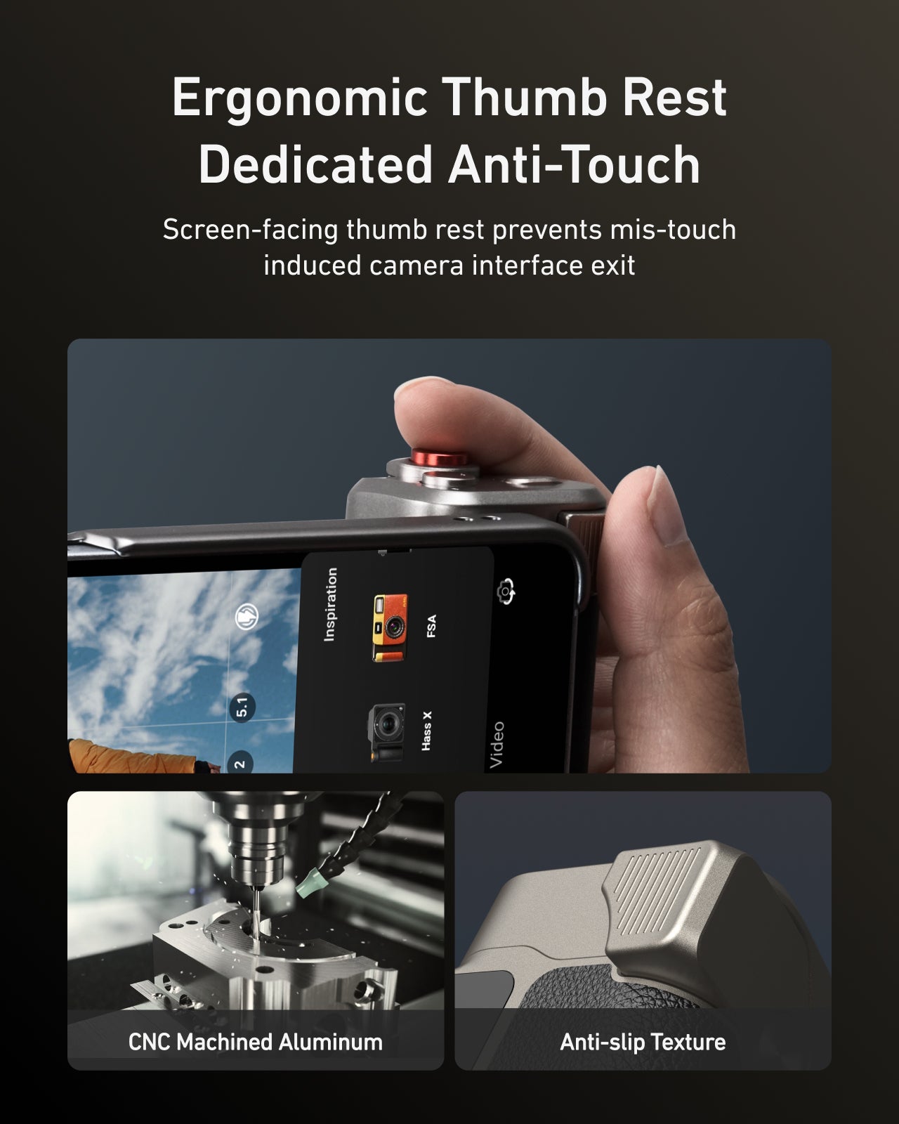 Telesin Master Grip pour Samsung S26 Ultra - Pack Créateur avec lampe et filtre - Noir