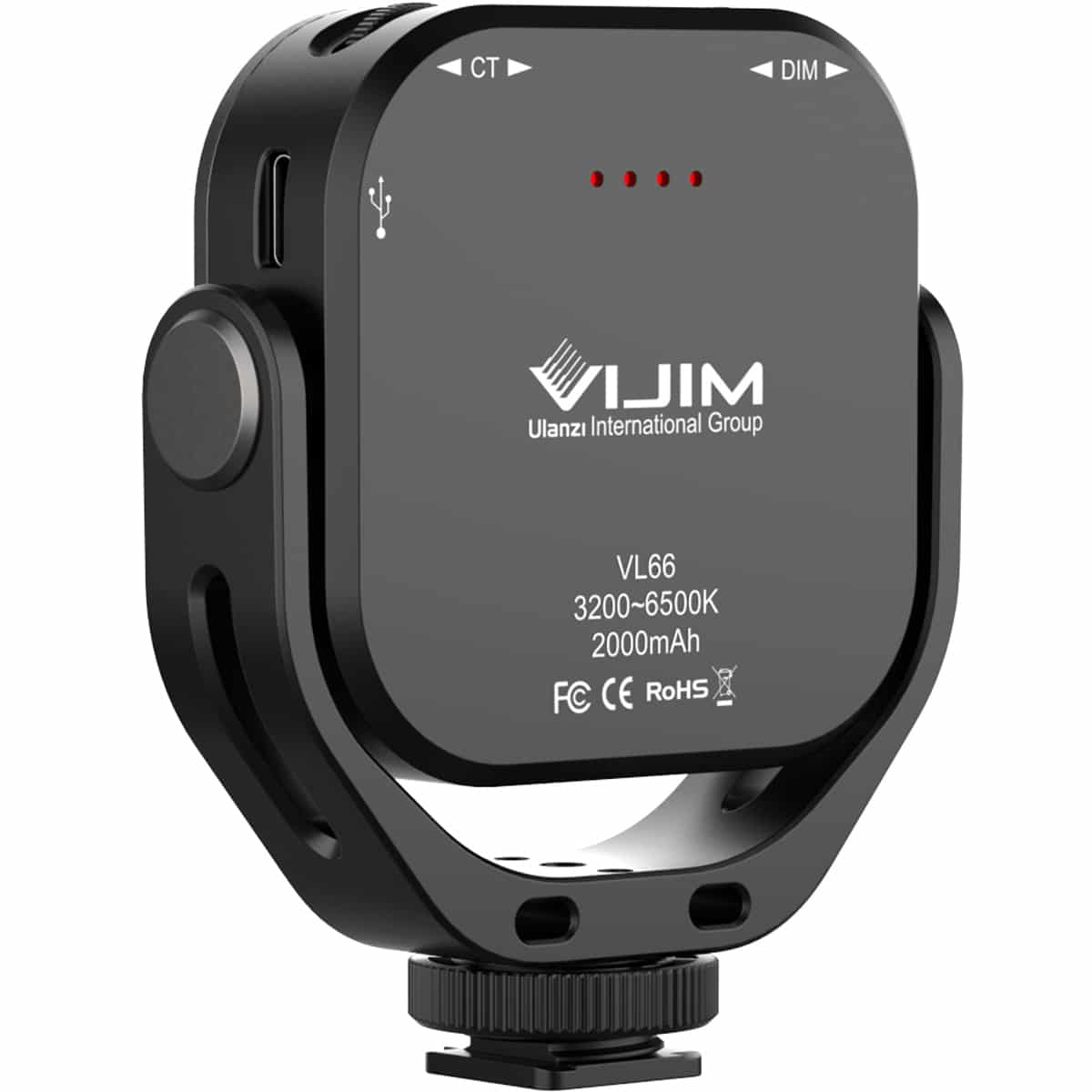 VIJIM VL66 draaibare LED-videolamp met instelbare kleurtemperatuur - Cameralampen