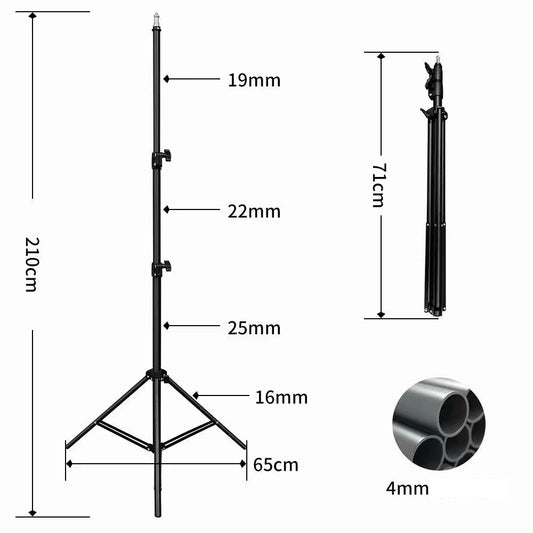MOJOGEAR Lampstatief 210cm Extra Stevig - Grote statieven