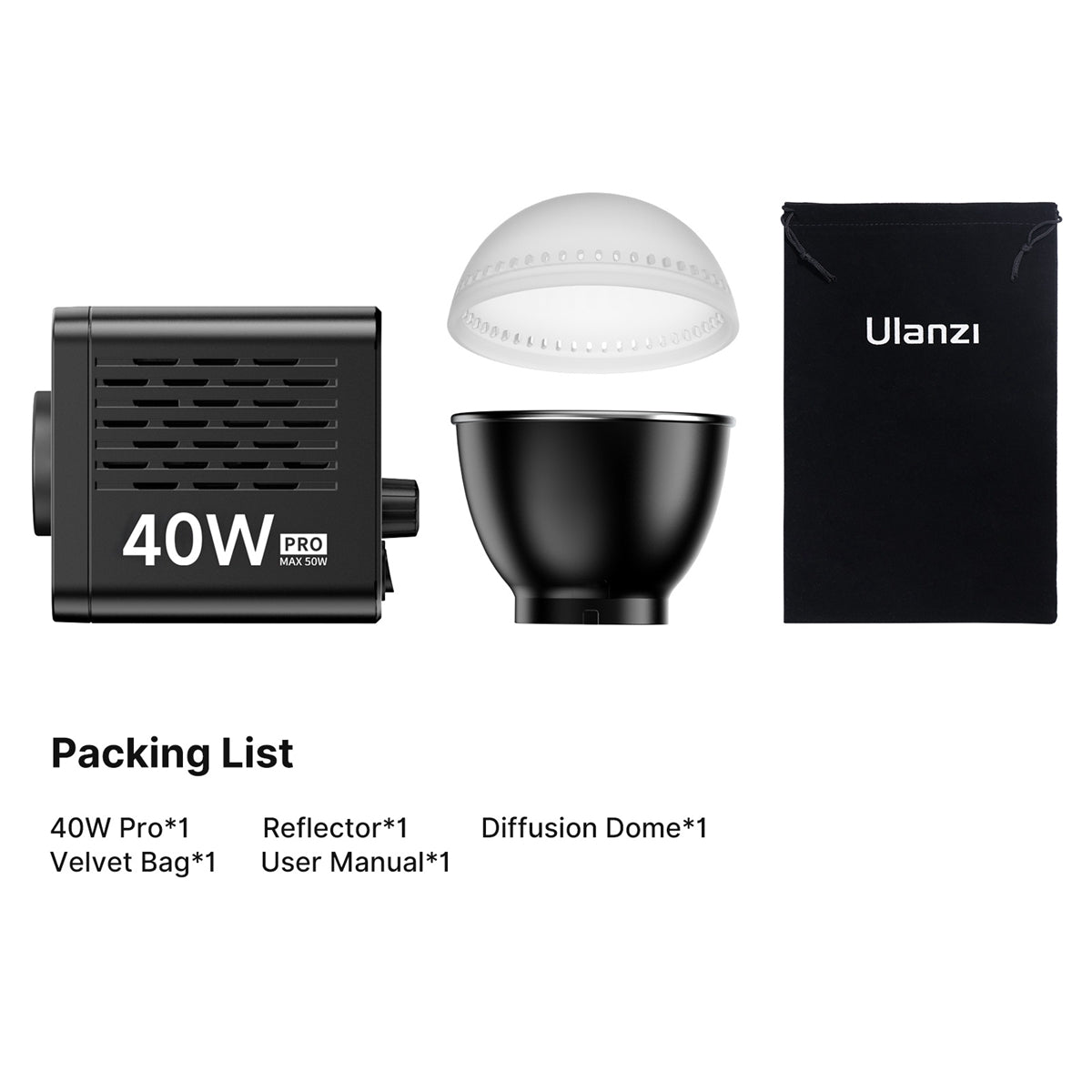 Lampe COB bicolore Ulanzi 40W PRO avec batterie intégrée