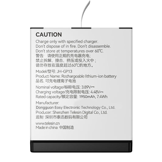 Telesin oplaadbare batterij voor GoPro 13 - 1950 mAh - GoPro Accu's en opladers