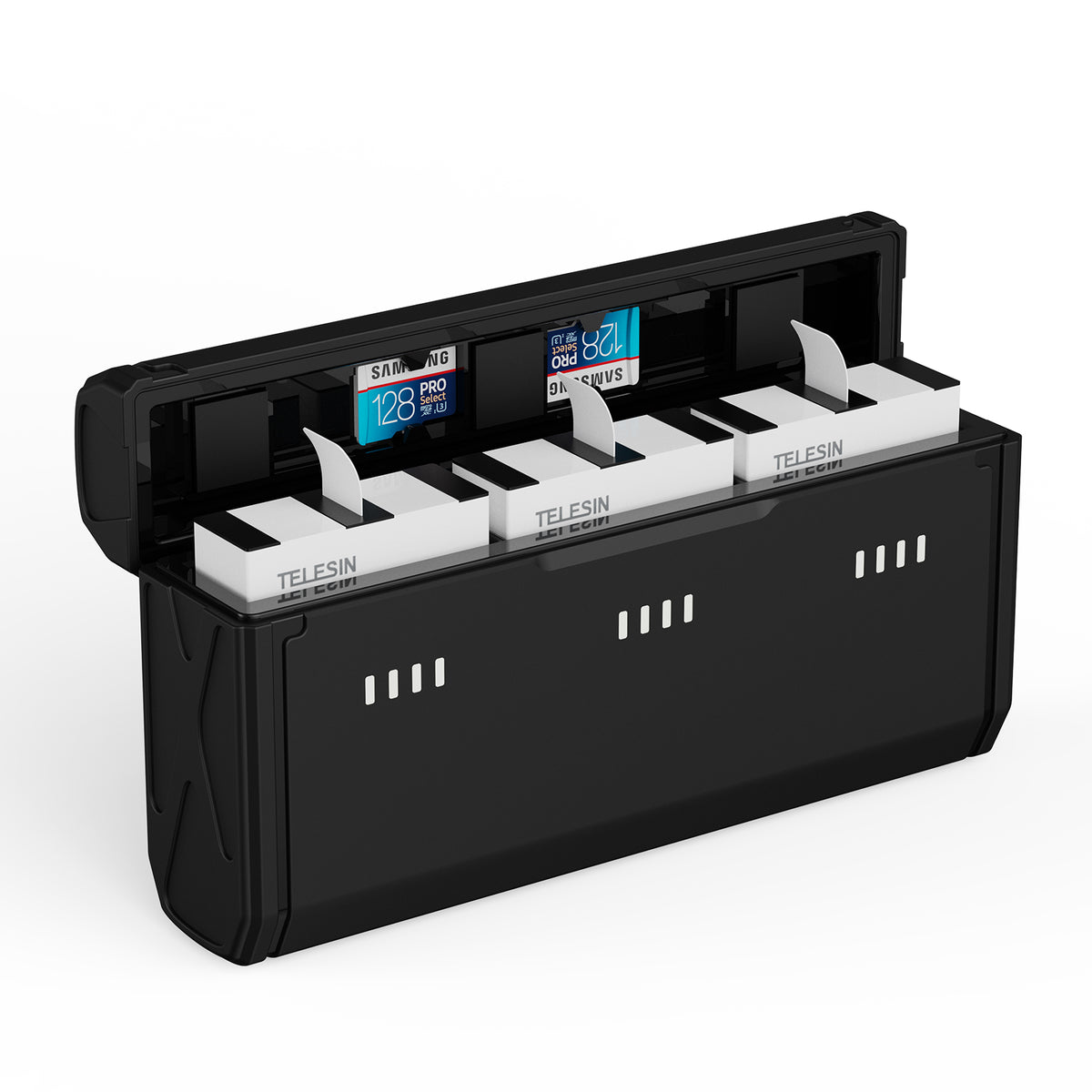 Telesin Pocket Triple Oplaadcase met 2 batterijen - voor GoPro 13