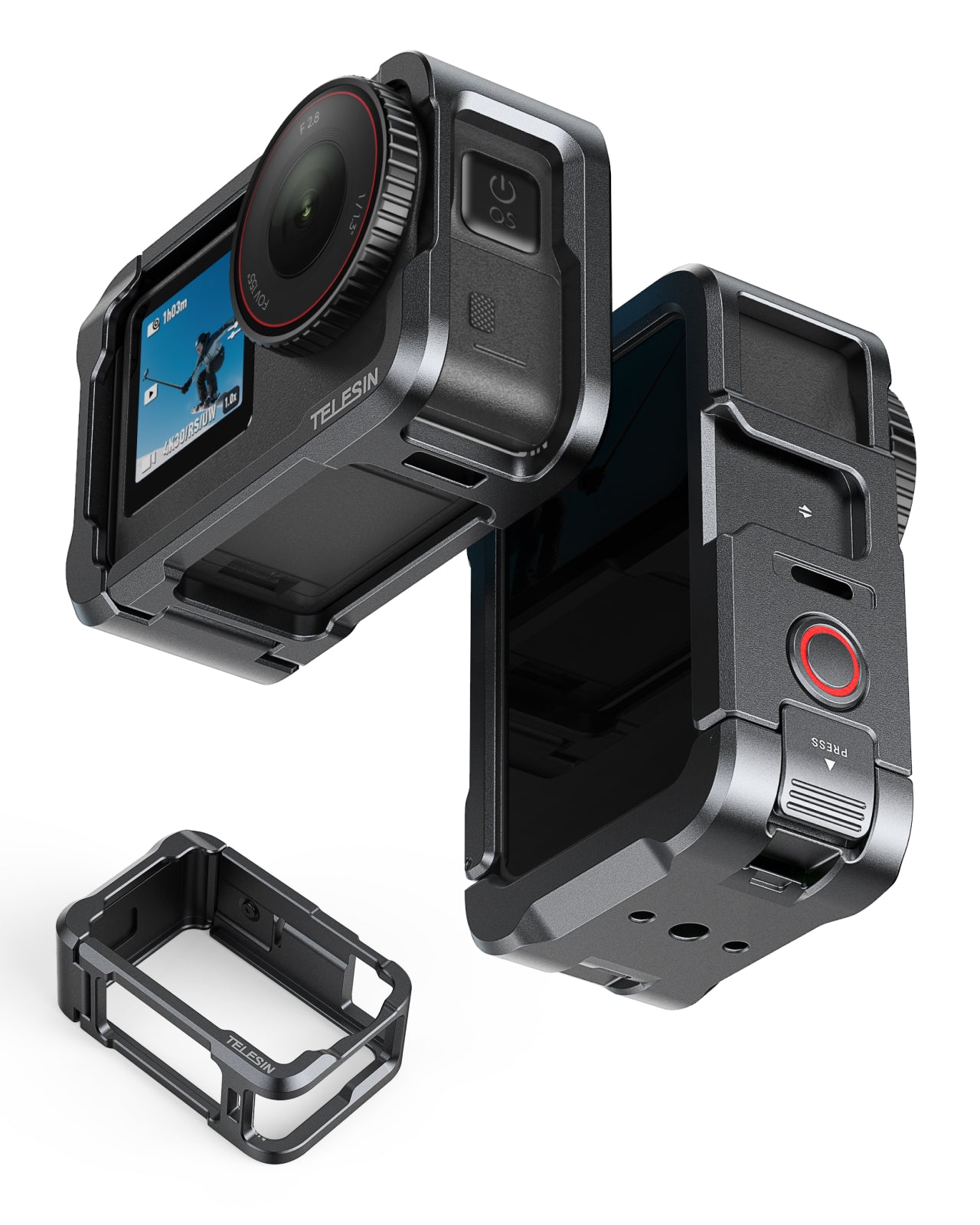 Telesin Cage en métal pour DJI Osmo Action 6 - Grise