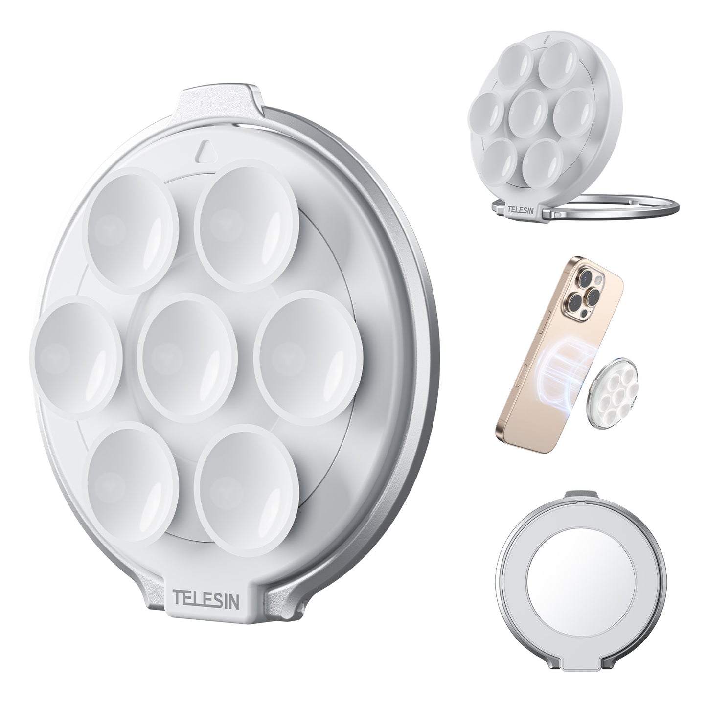 Telesin P3-SUS-01 Magnetische telefoonhouder met zuignapjes - Telefoonhouders