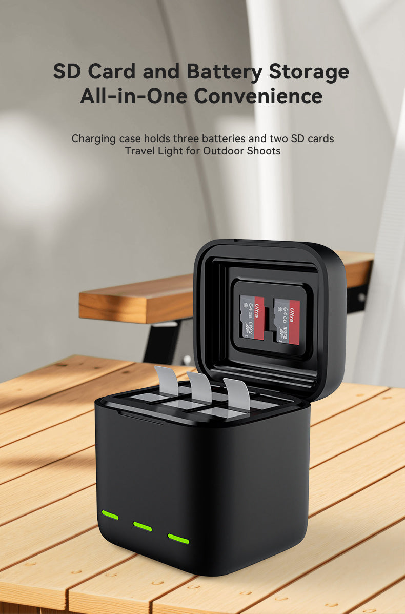 Telesin batterij oplaadbox voor GoPro Hero 13 - GoPro Accu's en opladers