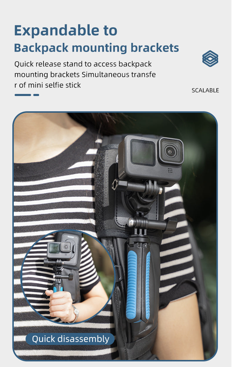 Telesin 360° draaibare backpack strap mount voor action cam - GoPro Mounts