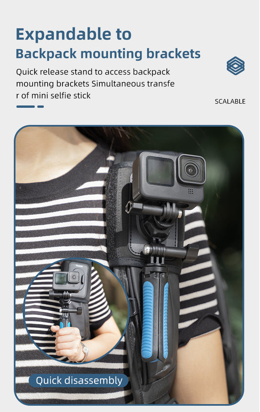 Telesin 360° draaibare backpack strap mount voor action cam - GoPro Mounts