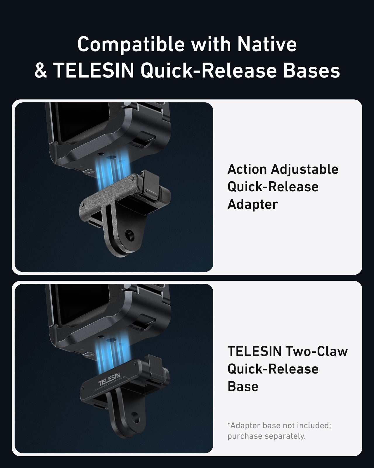 Telesin Cage en métal pour DJI Osmo Action 6 - Grise
