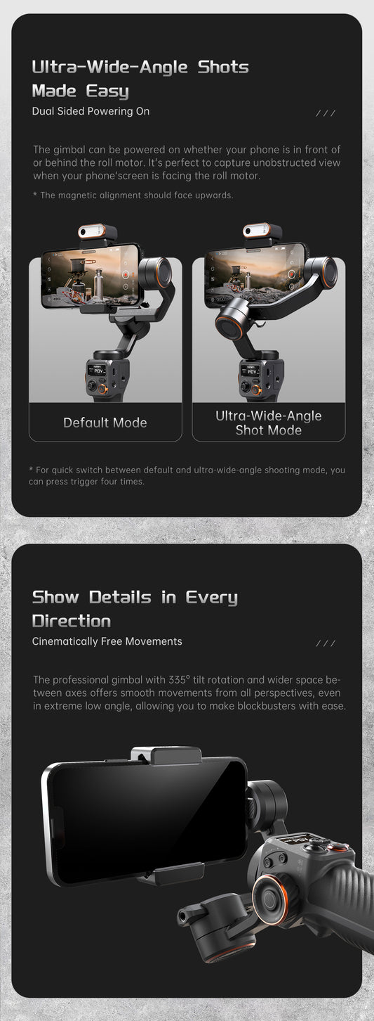 Hohem iSteady M6 Kit - premium gimbal met lampje & AI-sensor - Gimbals