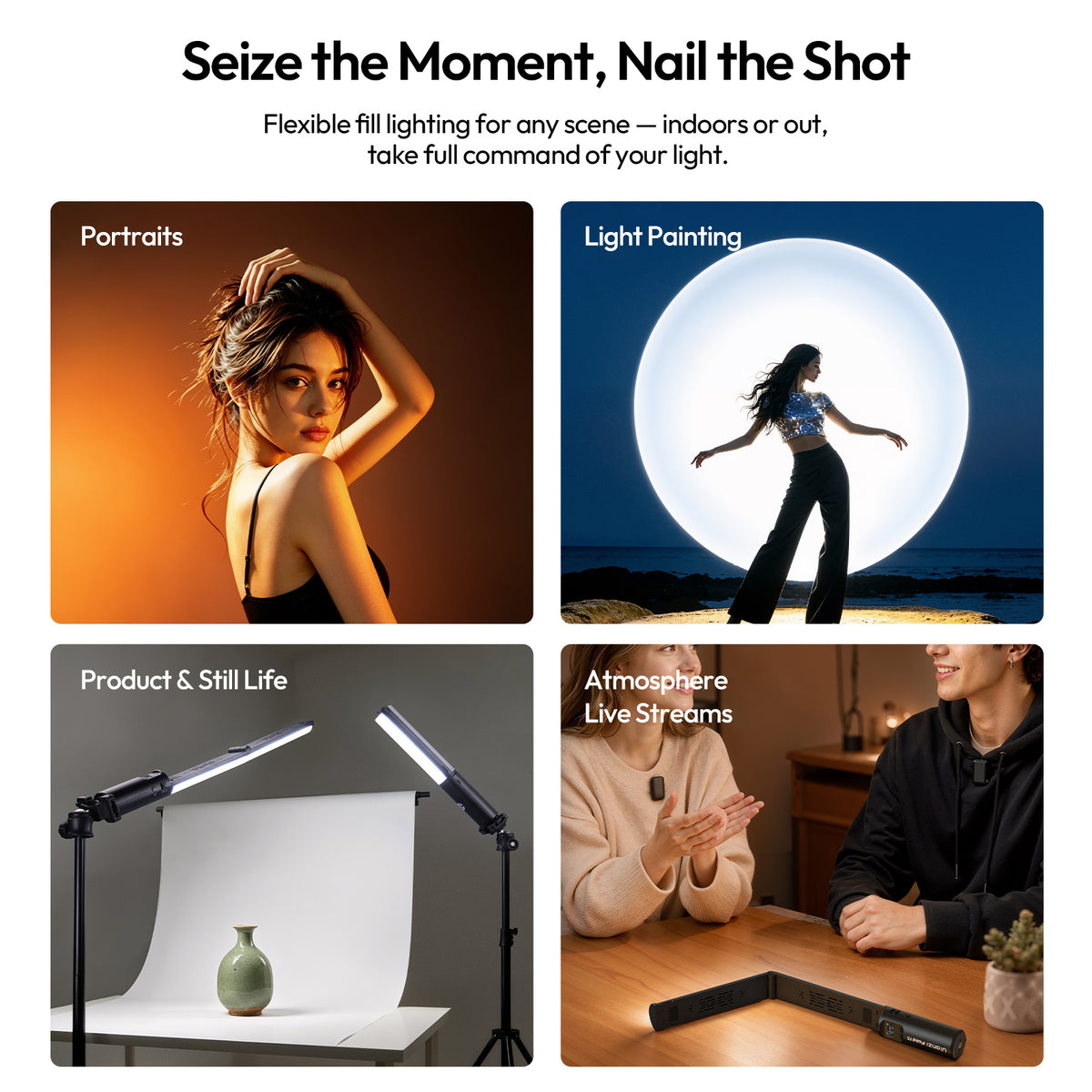 Tube lumineux RGB pliable Ulanzi FOLD15 15 W - Noir