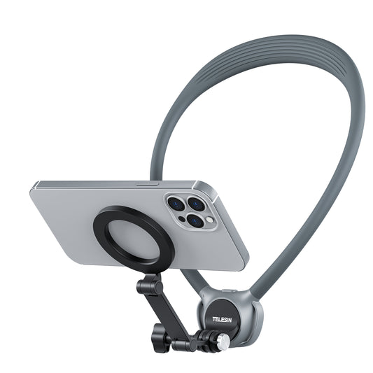 Telesin Neck Mount 360º Combo - GoPro & Smartphone - Grijs -