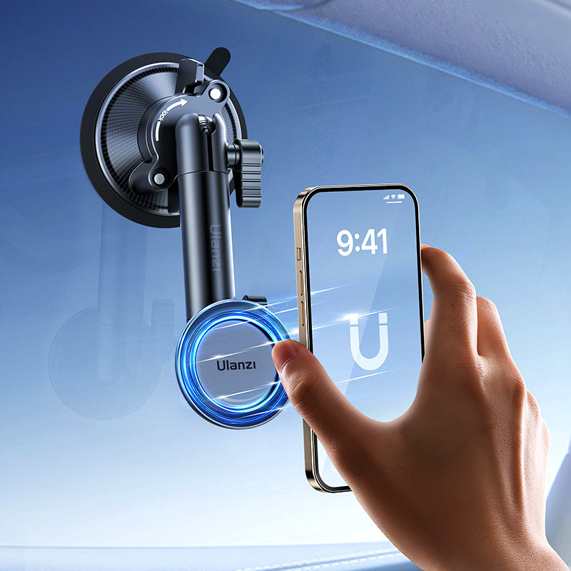 Support MagSafe pour smartphone Ulanzi ZJ06 avec ventouse - Extensible jusqu'à 34 cm