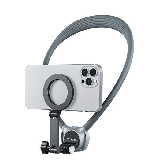 Telesin Neck Mount 360º Combo - GoPro & Smartphone - Grijs -