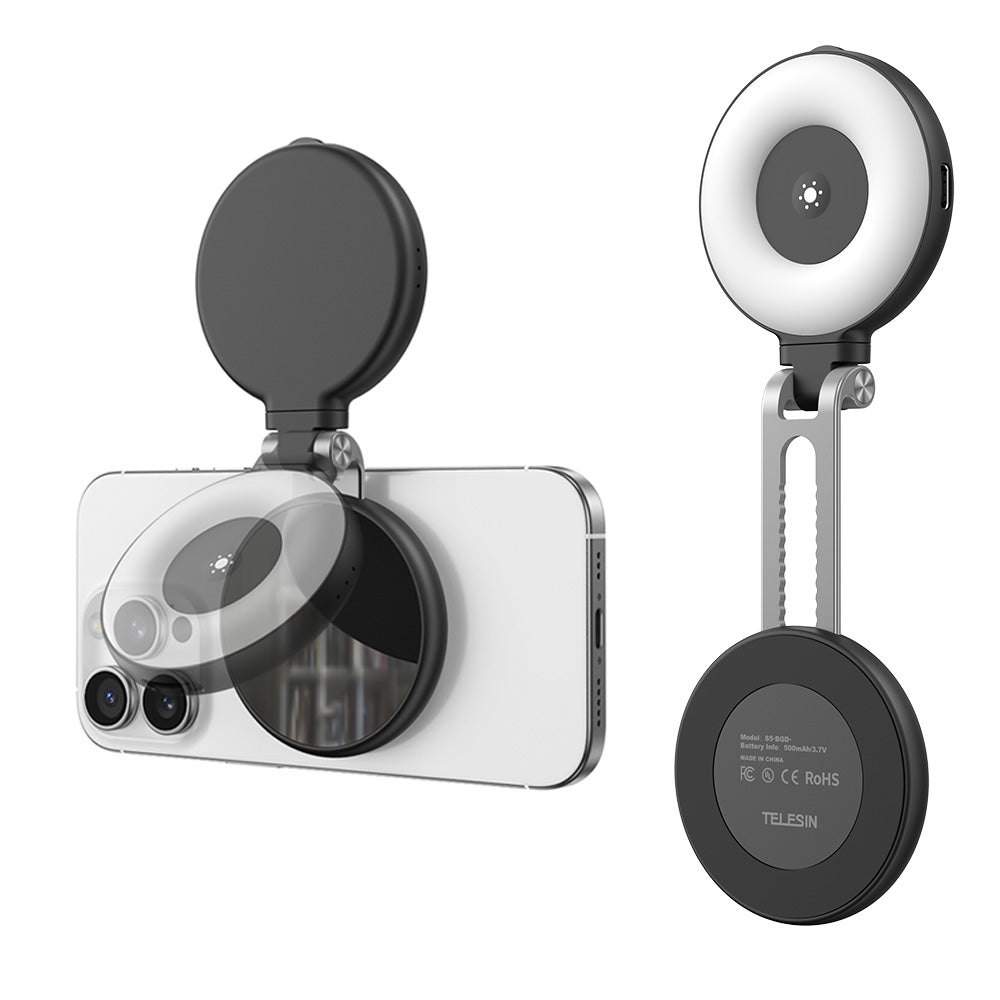 Telesin C03 Lumière à Selfie MagSafe rotative + miroir - Noir
