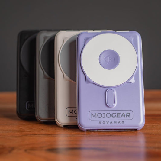 MOJOGEAR NovaMag All-in-1 Powerbank 10.000 mAh – Draadloos Qi2 & ingebouwde kabels – Wit - Powerbanks