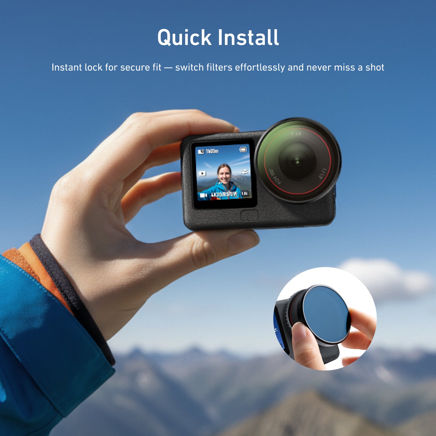 Telesin Kit de filtres pour DJI Osmo Action 6 - CPL + UV + VND