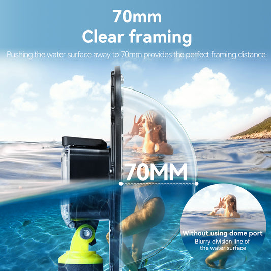 Telesin OA-DMP-001 waterdichte Dome behuizing voor DJI Osmo Action 3/4 - GoPro Onderwater-accessoires