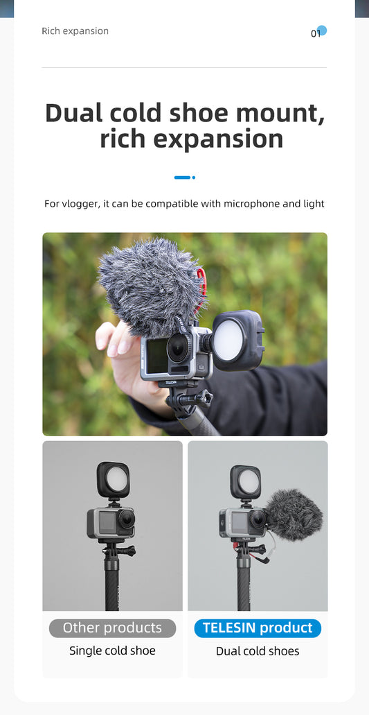 Telesin Metalen cage voor DJI Osmo Action 3/4 - GoPro Cases & behuizingen