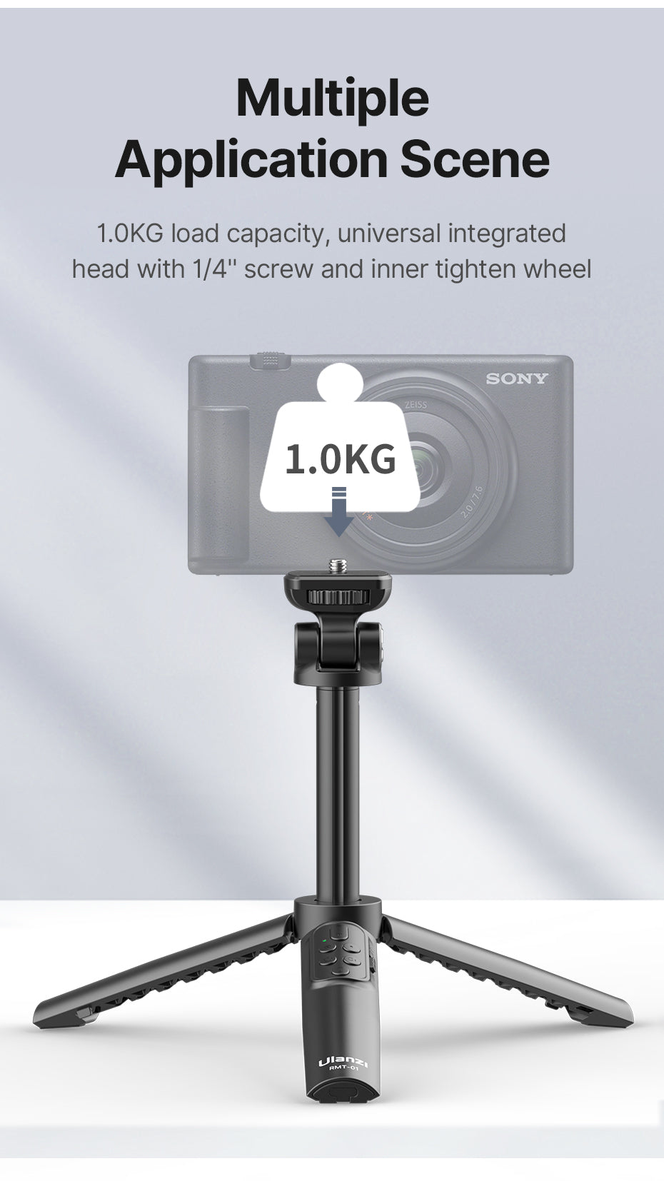 Ulanzi RMT-01 selfie stick statief met remote voor camera/smartphone - Selfiesticks