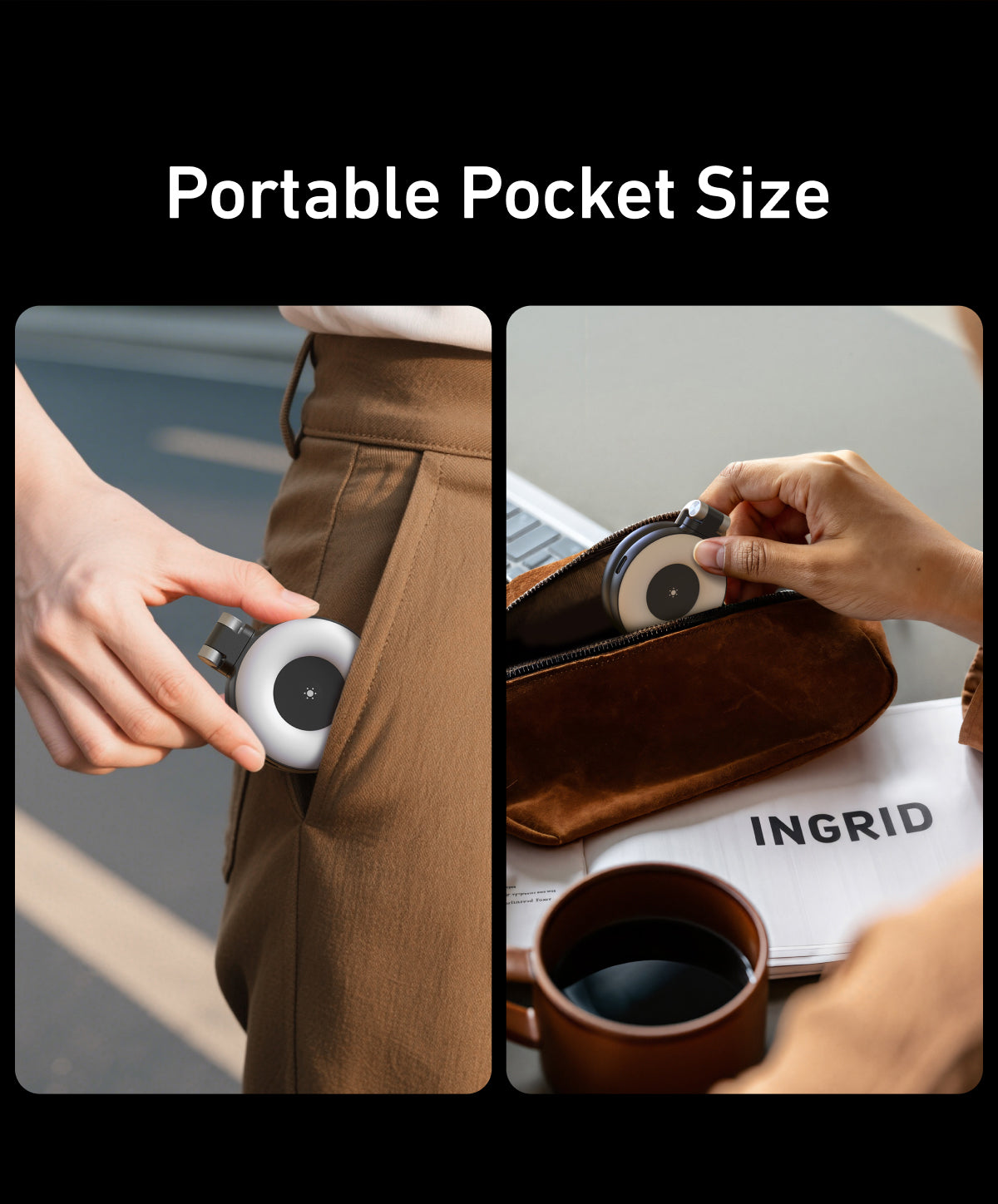 Telesin C03 Lumière à Selfie MagSafe rotative + miroir - Noir