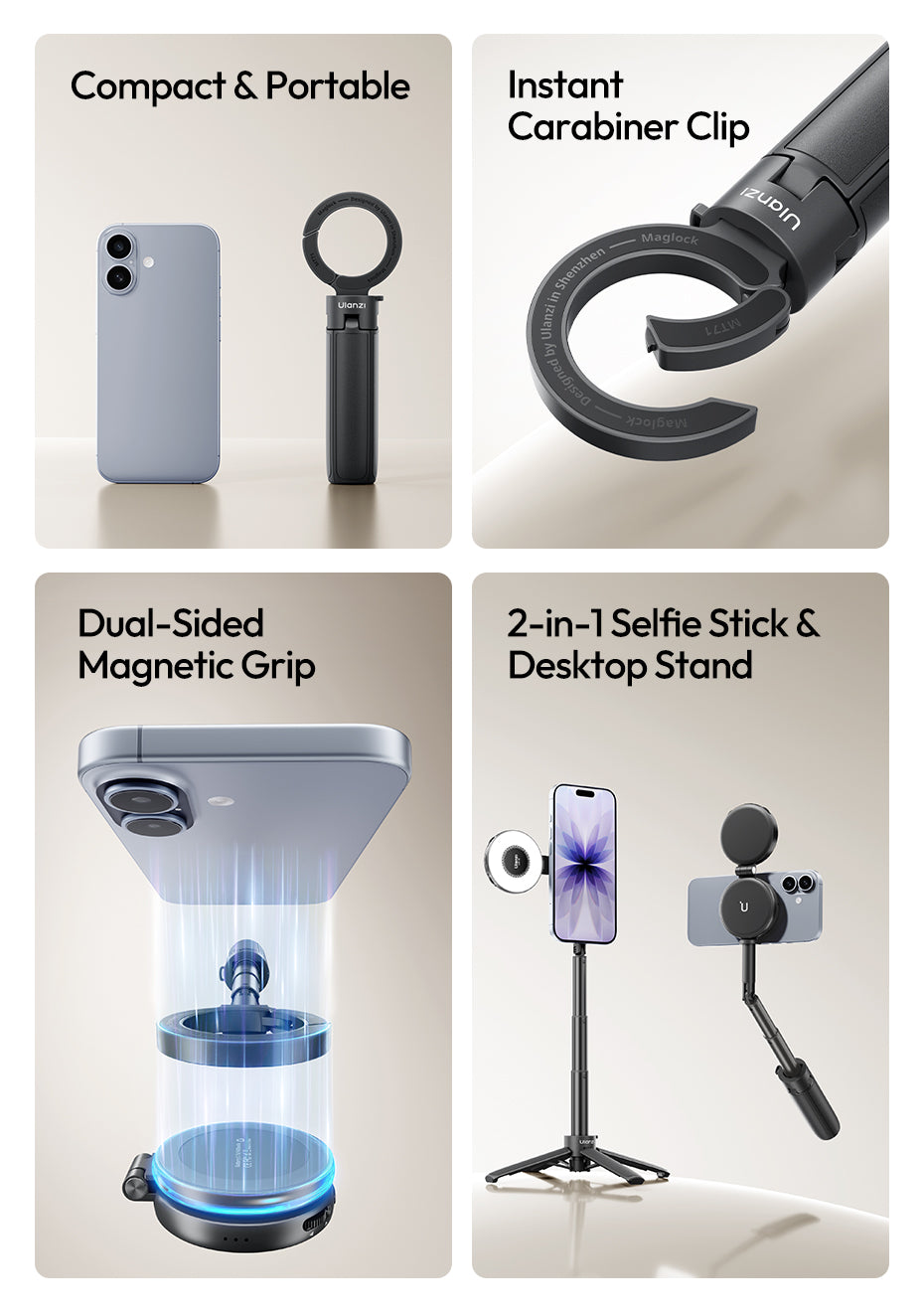 Ulanzi MT71 Mini Perche à Selfie Magnétique